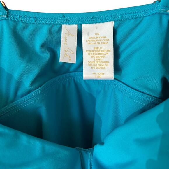 Anne Cole Women's Live in Color Twist Front Underwire Tankini Swim Top Size 18W - Picture 5 of 6